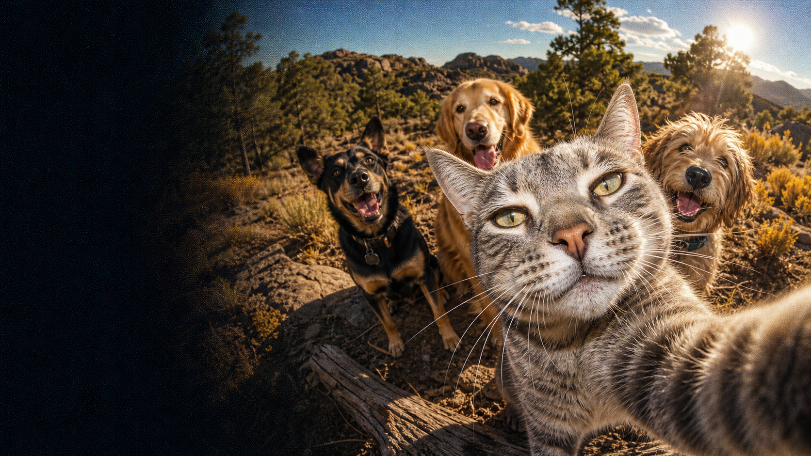 Original tribute artwork celebrating the wide-angle Selfie Cat meme